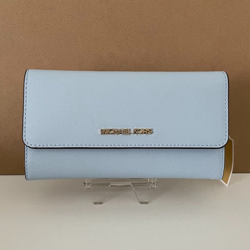 Michael Kors JST Large Trifold Wallet PALE OCEAN